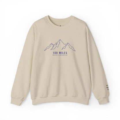 100 Miles Mountain Outline Crewneck Sweatshirt -S - Sloth & Duck