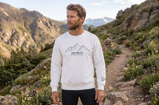 100 Miles Mountain Outline Crewneck Sweatshirt -S - Sloth & Duck