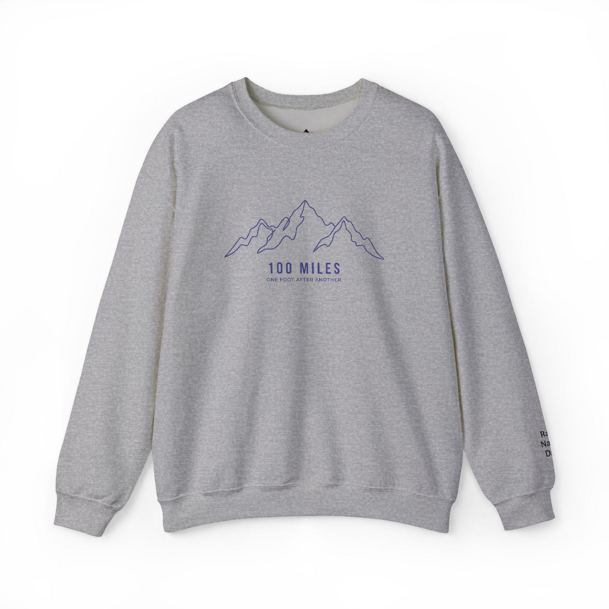 100 Miles Mountain Outline Crewneck Sweatshirt -S - Sloth & Duck