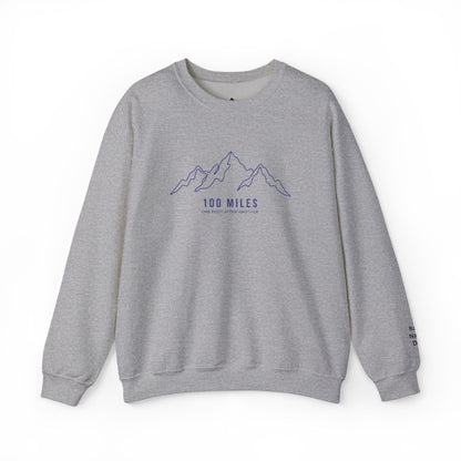 100 Miles Mountain Outline Crewneck Sweatshirt -S - Sloth & Duck