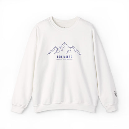 100 Miles Mountain Outline Crewneck Sweatshirt -S - Sloth & Duck