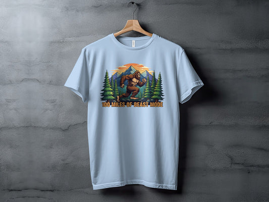 100 Miles Of Beast Mode Running Bigfoot T-Shirt - Sloth & Duck