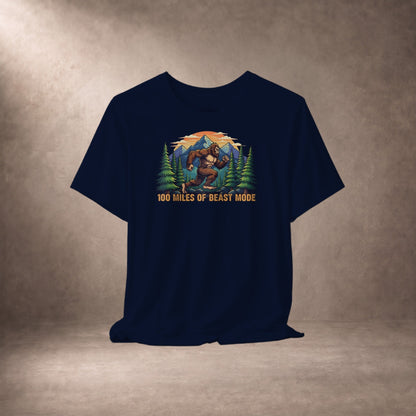 100 Miles Of Beast Mode Running Bigfoot T-Shirt -XS - Sloth & Duck
