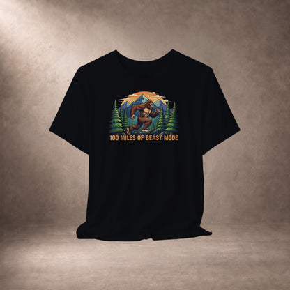 100 Miles Of Beast Mode Running Bigfoot T-Shirt -XS - Sloth & Duck