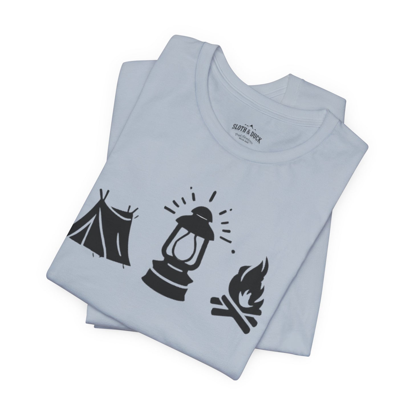 "Tent. Lantern. Campfire." Graphic T-Shirt