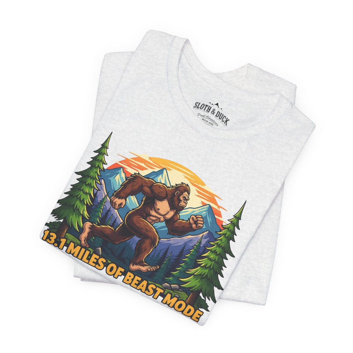 13.1 Miles of Beast Mode Running T-Shirt - Ash - Sloth & Duck