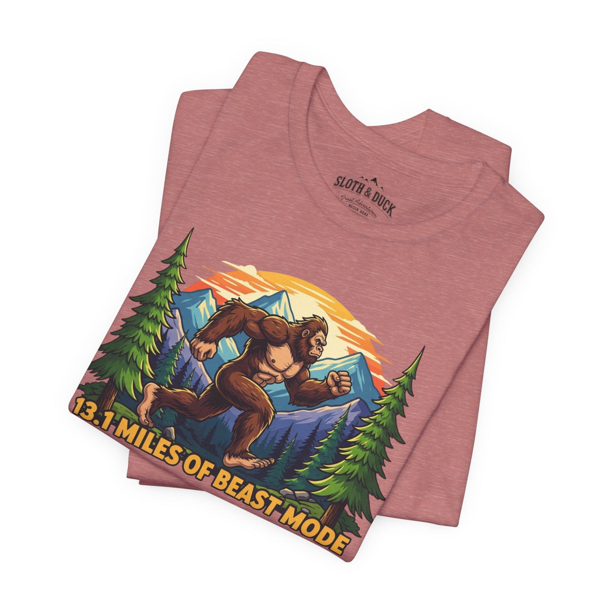 13.1 Miles of Beast Mode Running T-Shirt - Navy - Sloth & Duck