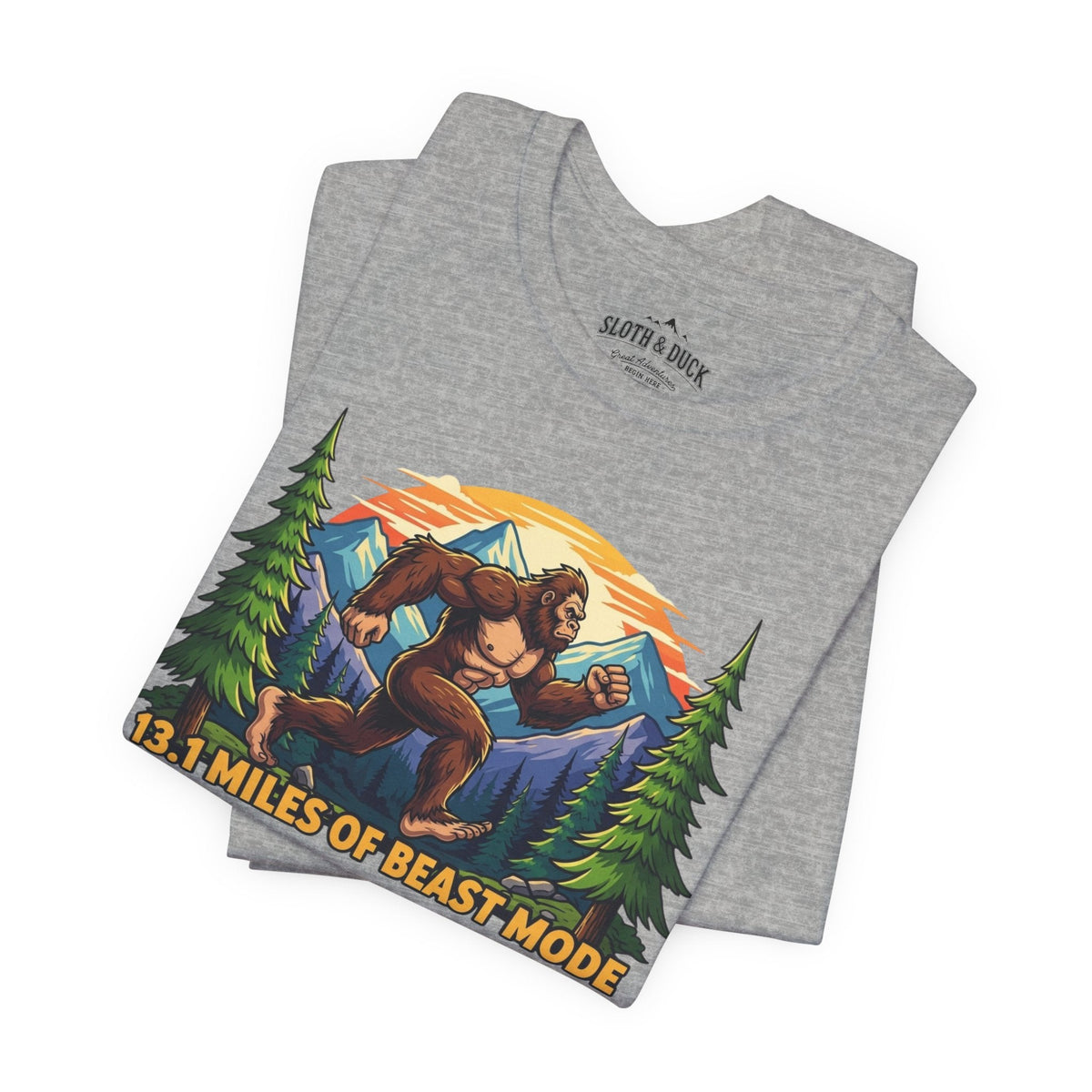 13.1 Miles of Beast Mode Running T-Shirt - Athletic Heather - Sloth & Duck