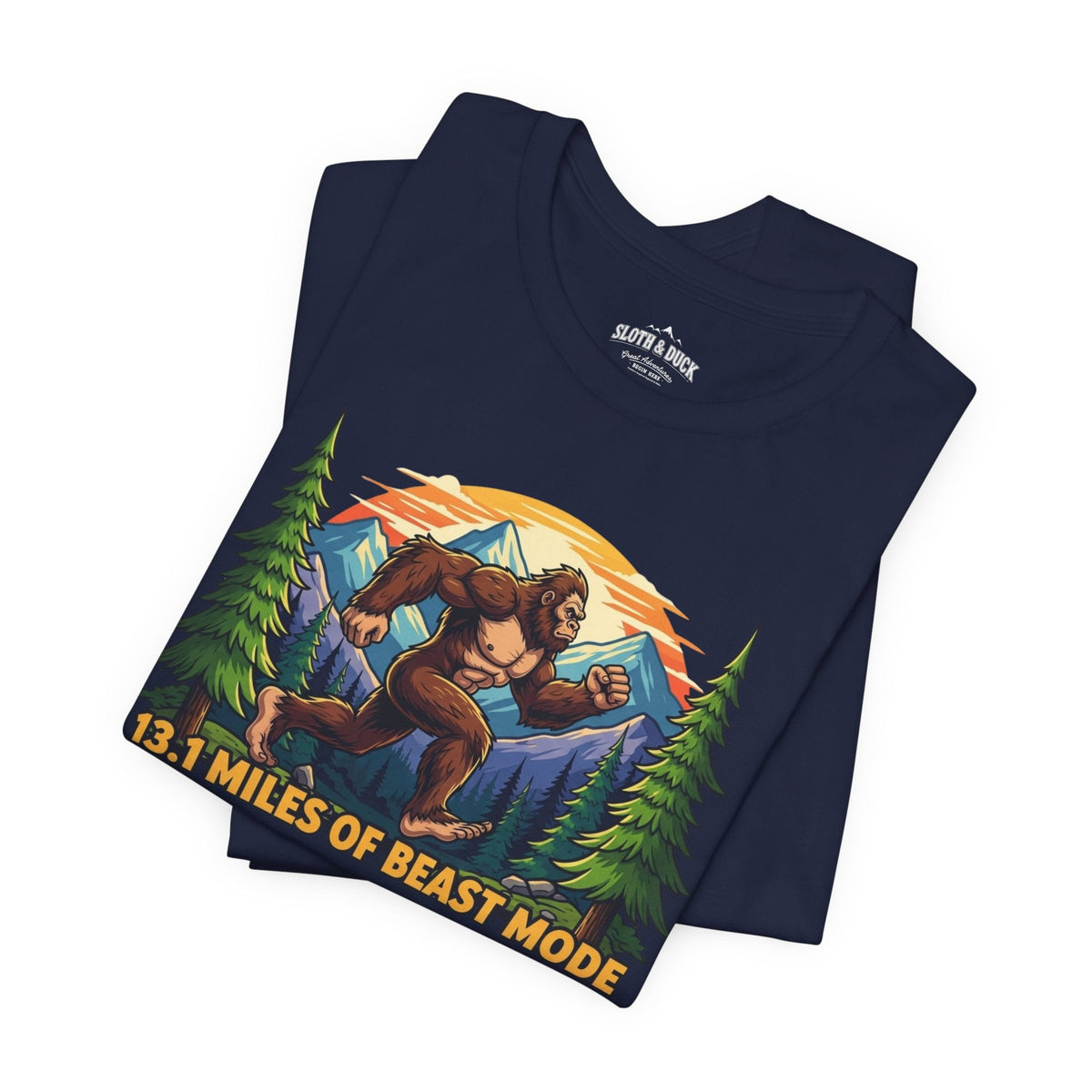 13.1 Miles of Beast Mode Running T-Shirt - Navy - Sloth & Duck
