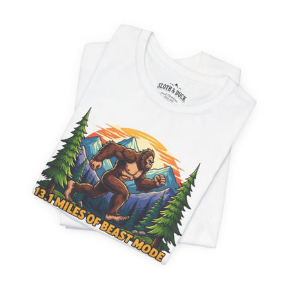 13.1 Miles of Beast Mode Running T-Shirt - White - Sloth & Duck