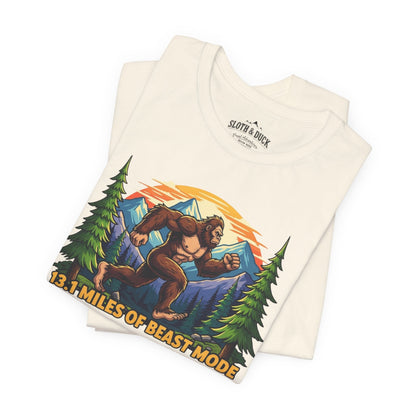 13.1 Miles of Beast Mode Running T-Shirt - Natural - Sloth & Duck