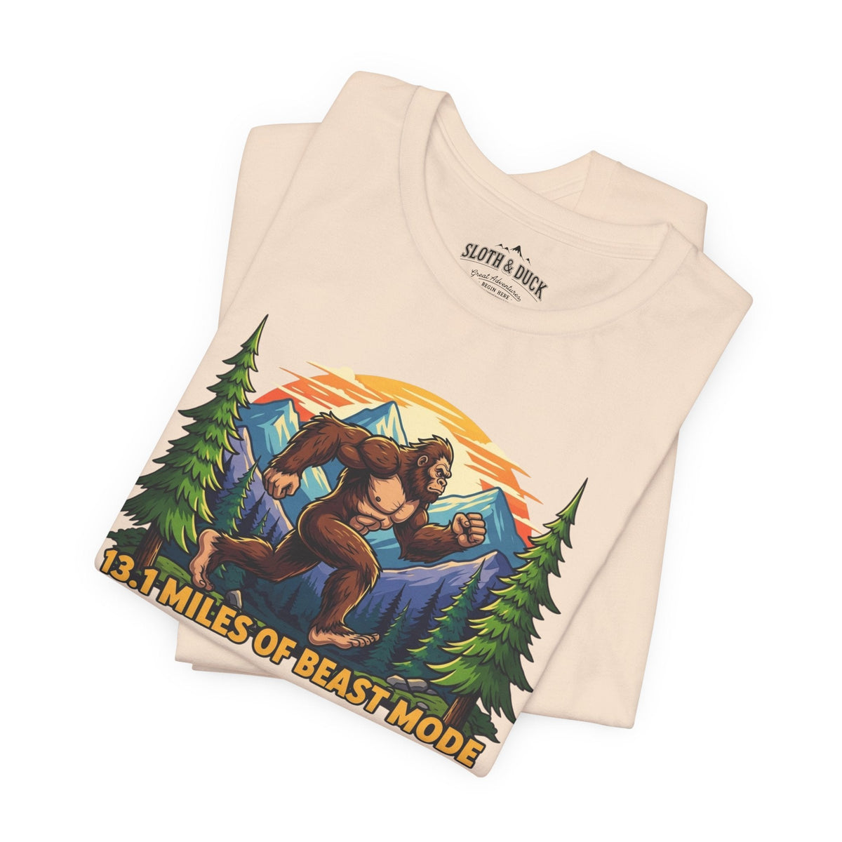 13.1 Miles of Beast Mode Running T-Shirt - Soft Cream - Sloth & Duck