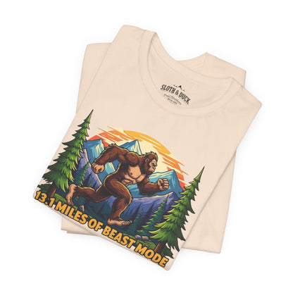 13.1 Miles of Beast Mode Running T-Shirt - Soft Cream - Sloth & Duck