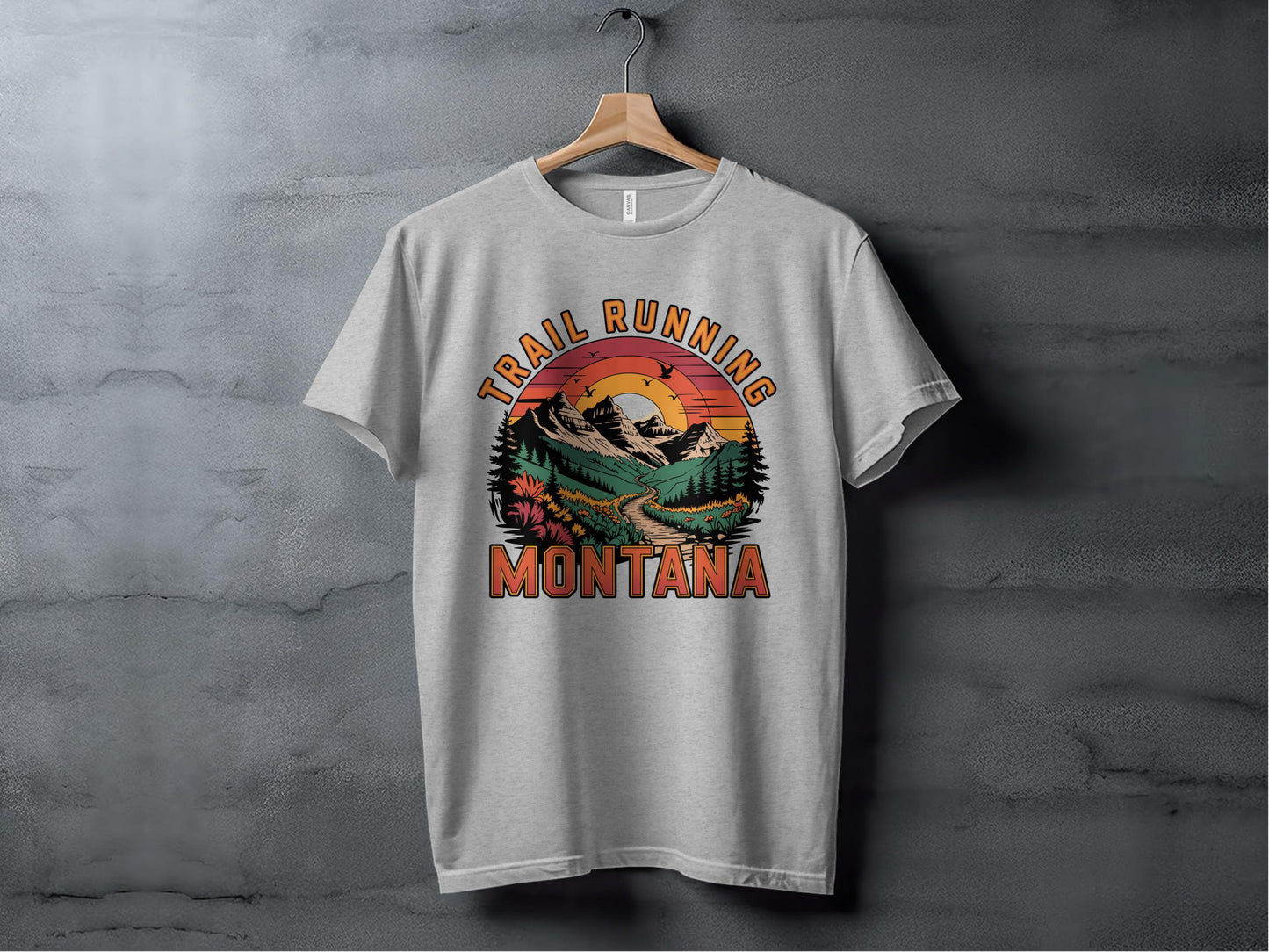 Trail Running Montana Graphic Printed T-shirt product type