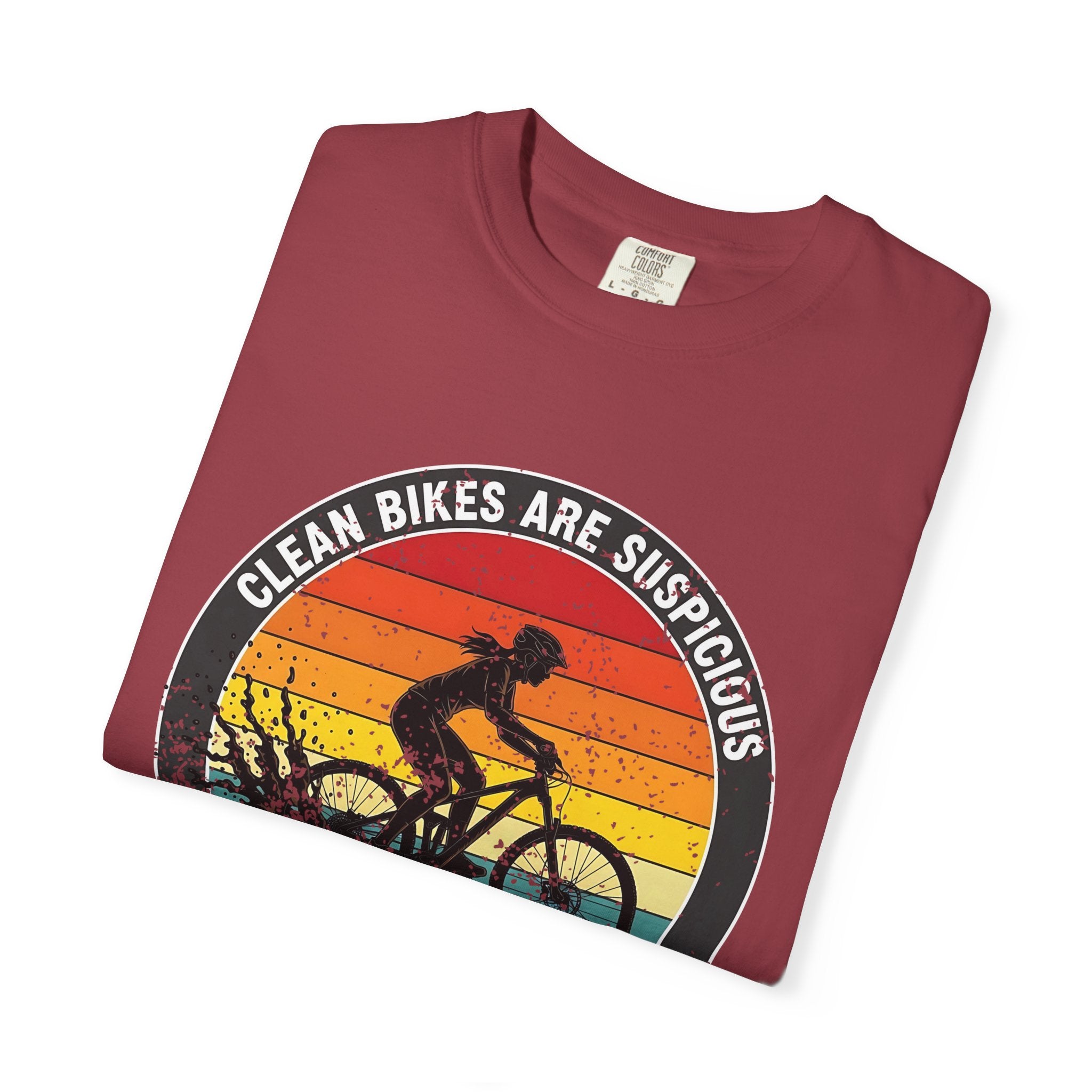 Mountain Biking Graphic T-Shirt Clean Bikes Are Suspicious