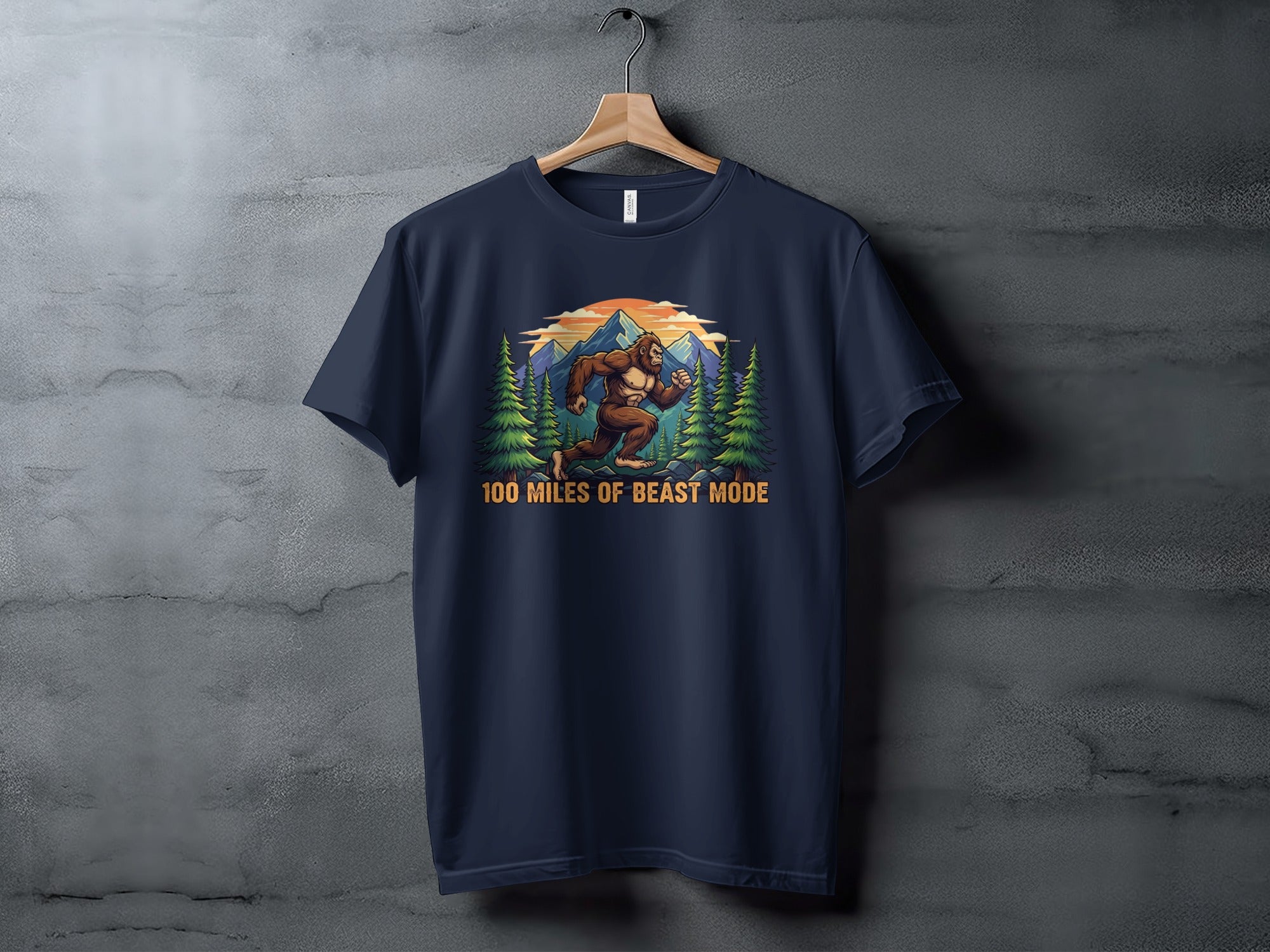 100 Miles Of Beast Mode Bigfoot Graphic T-shirt