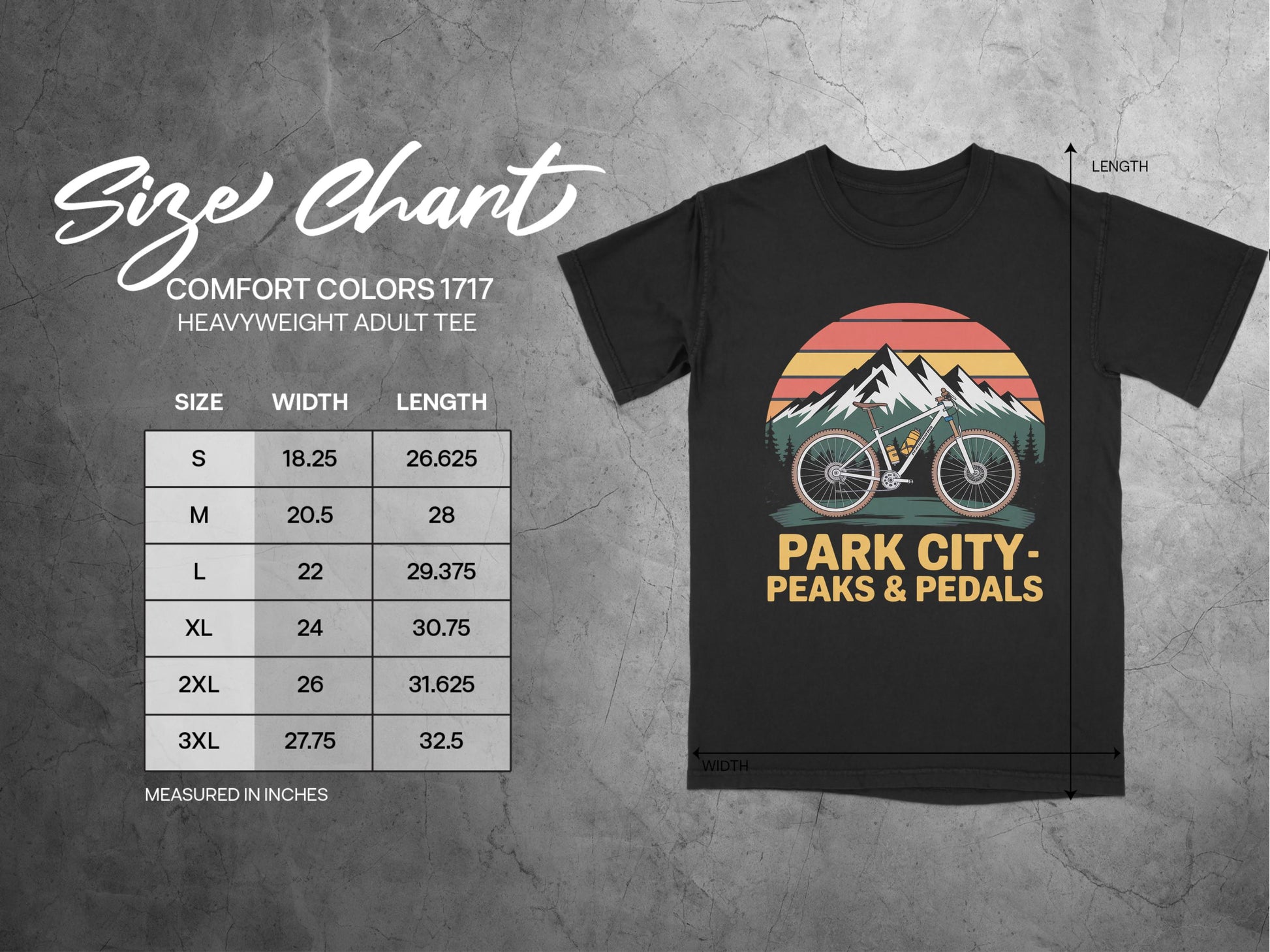 Park City Peaks and Pedals Adult Tee product type