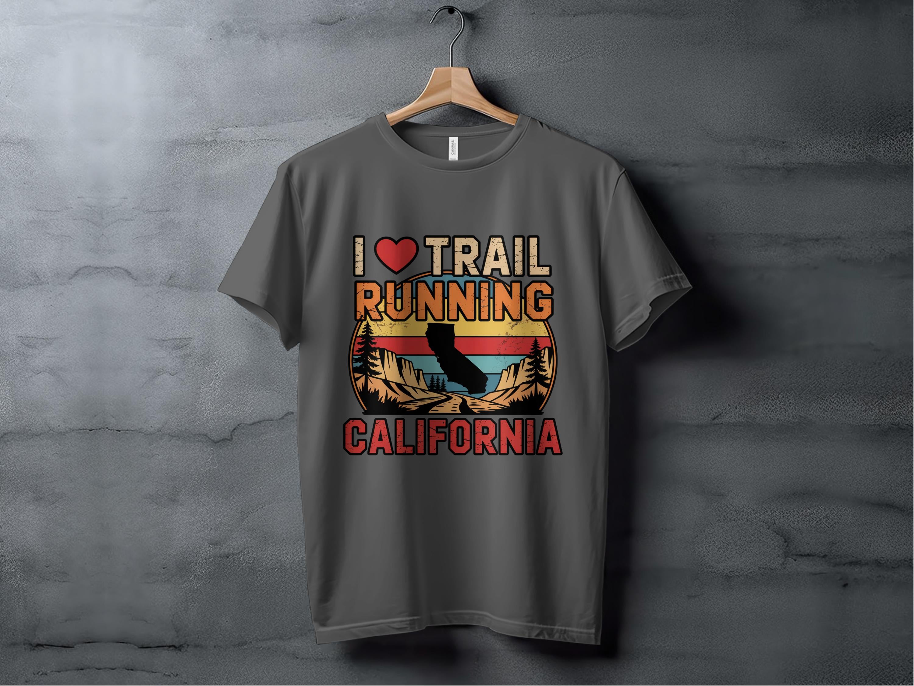 I Love Trail Running California Graphic Shirt product