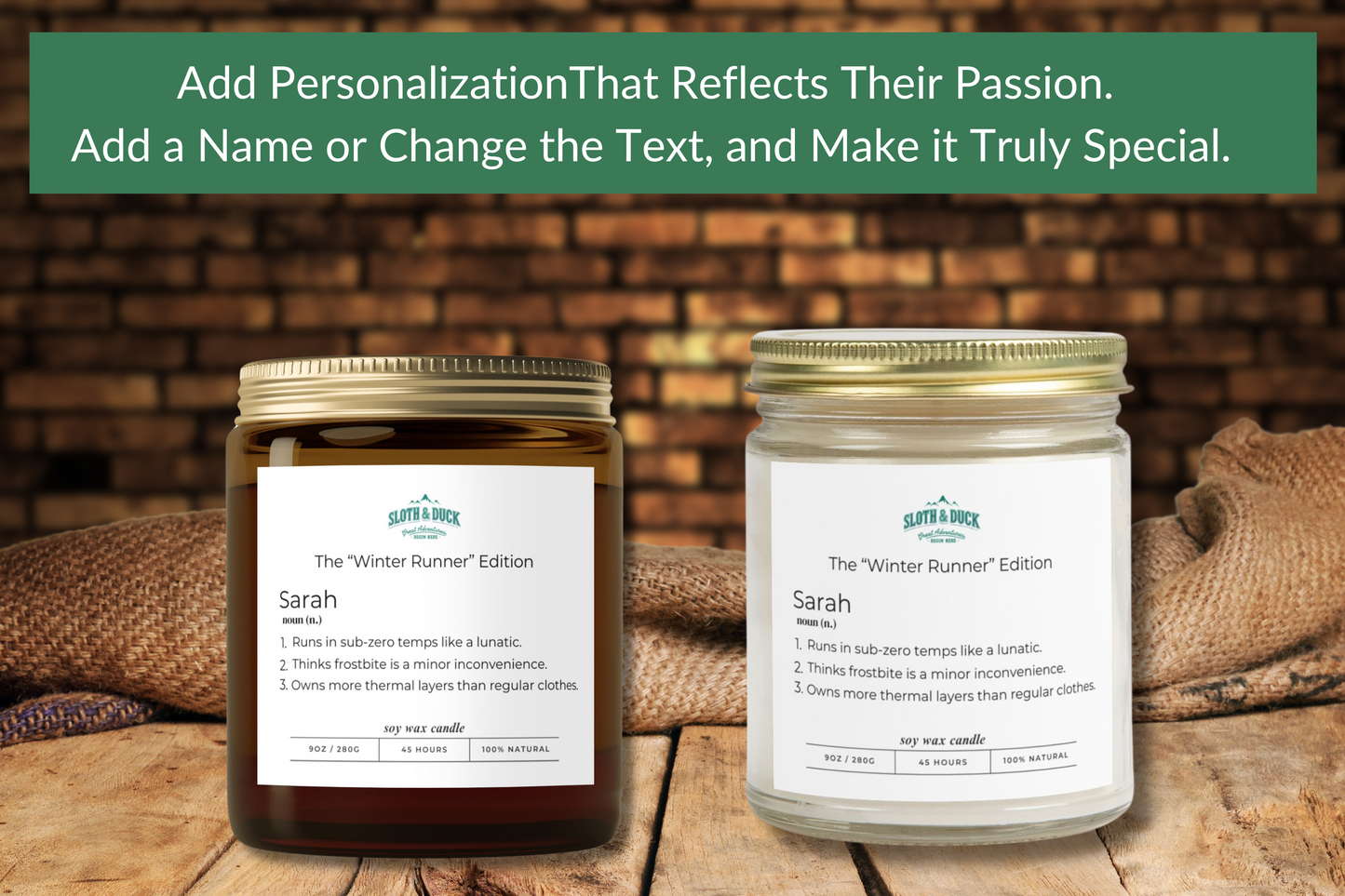 "The Winter Runner" Edition Personalized Scented Candle