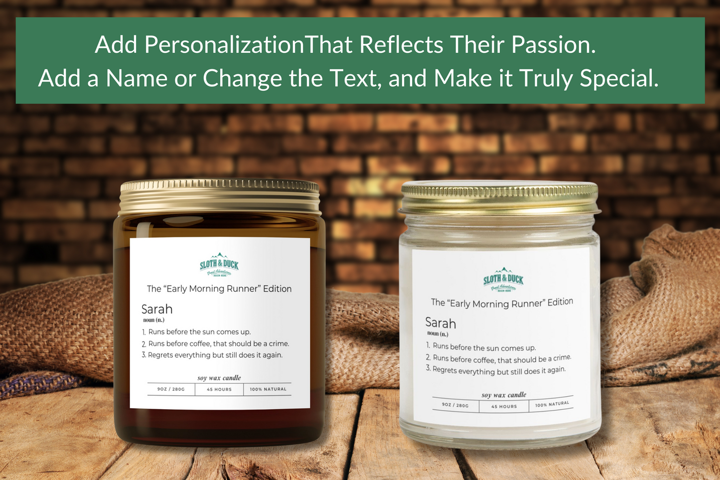 "The Early Morning Runner" Edition Personalized Scented Candle