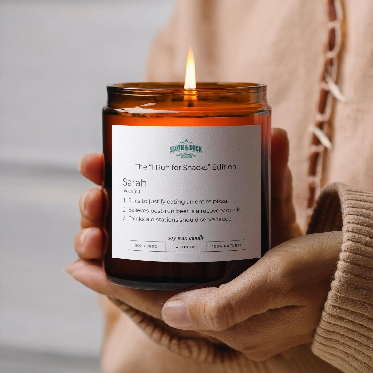 "The I Run For Snacks Edition" (4oz & 9oz) Personalized Scented Candle