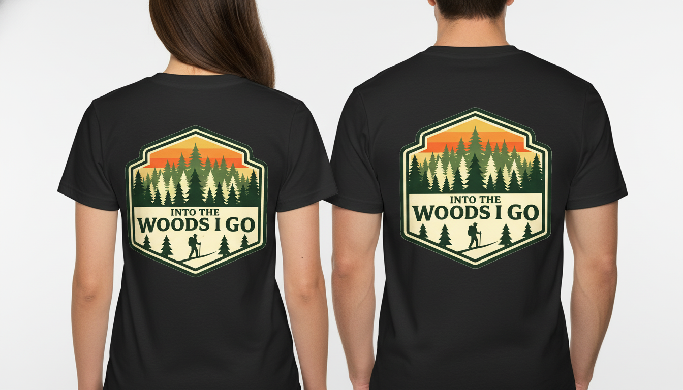 Into the Woods I Go Tee — Premium Vintage Mountain Graphic Shirt