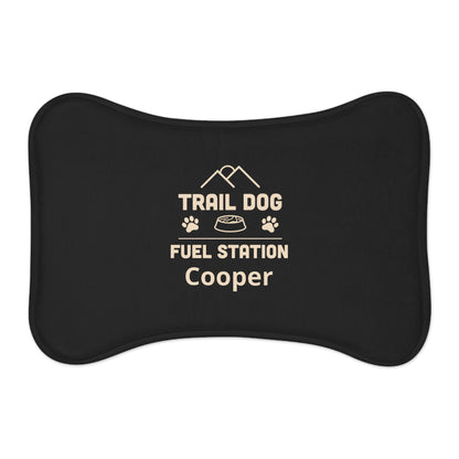 Trail Dog Fuel Station Personalized Pet Feeding Mat