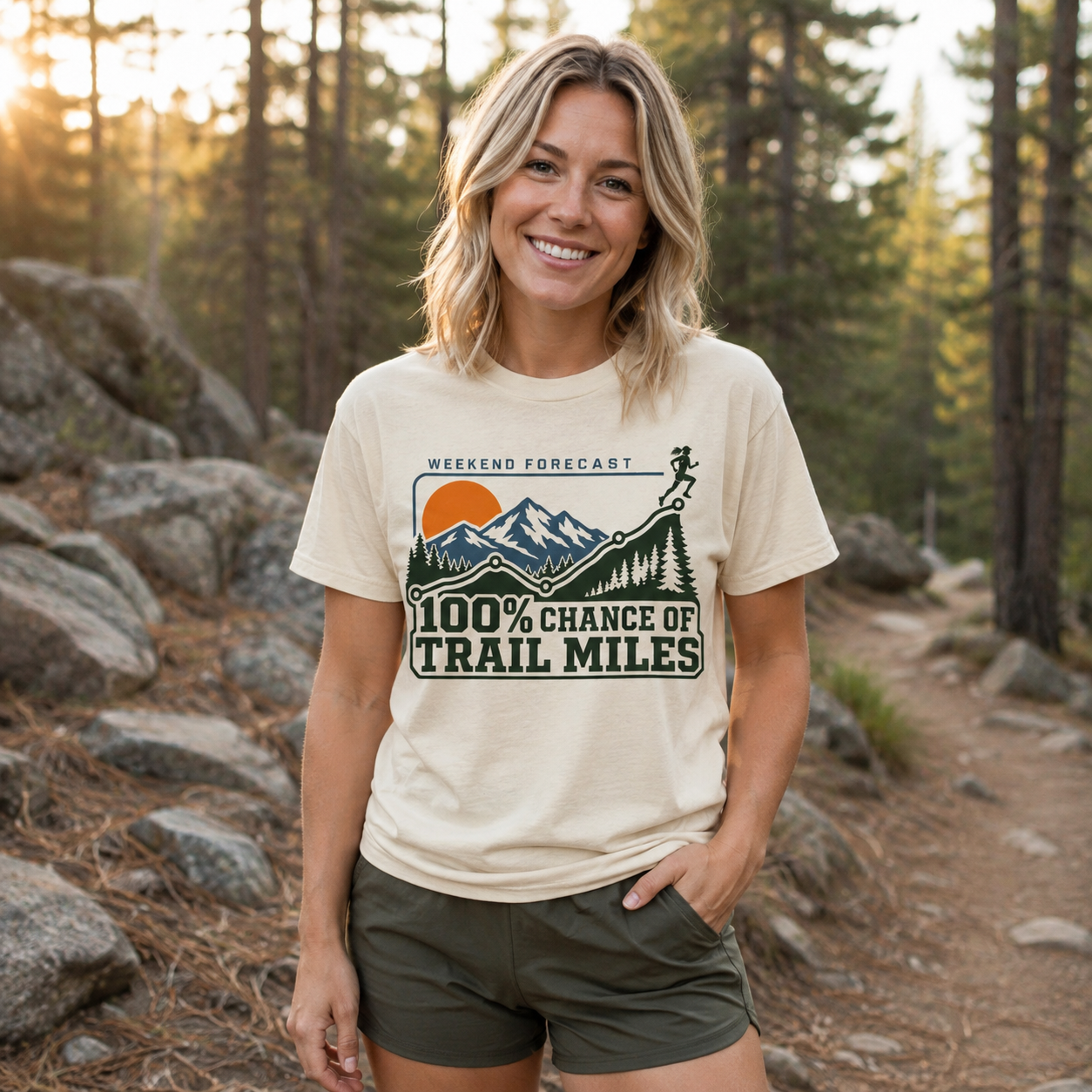 100% Chance of Trail Miles Women's T-Shirt