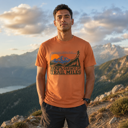 100% Chance of Trail Miles Men's T-Shirt