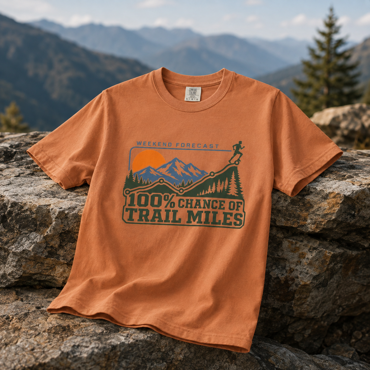 100% Chance of Trail Miles Men's T-Shirt