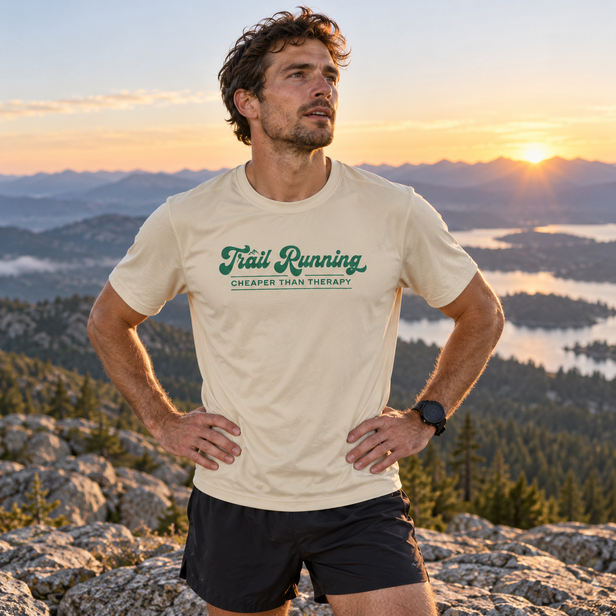 Trail Running Cheaper Than Therapy Performance T-Shirt