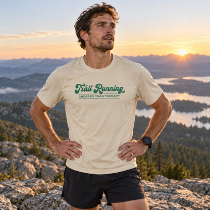 Trail Running Cheaper Than Therapy Performance T-Shirt