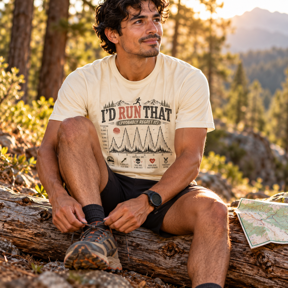 I'd Run That, Probably Regret It Funny Trail Running T-Shirt