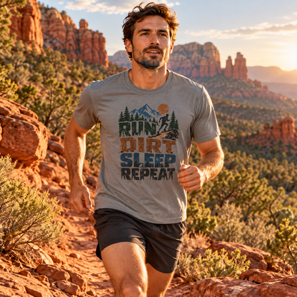 Run Dirt Sleep Repeat Men's and Women's T-Shirt