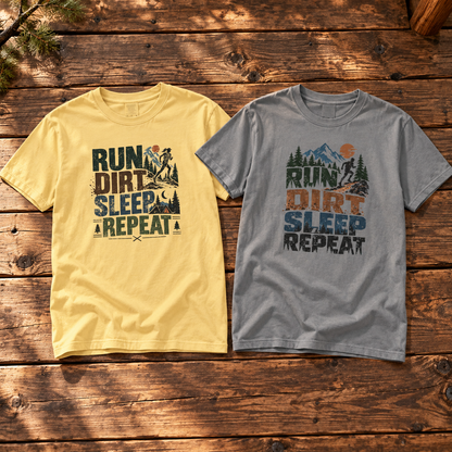 Run Dirt Sleep Repeat Men's and Women's T-Shirt