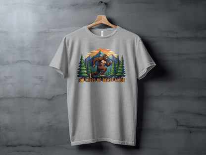 100 Miles of Beast Mode Sasquatch Forest Adventure Shirt