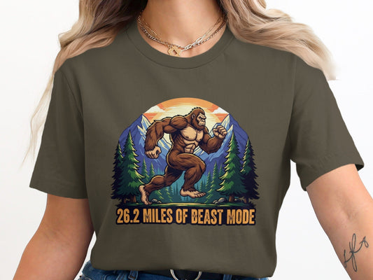 26.2 Miles Of Beast Mode Bigfoot Marathon Runner T-Shirt -XS - Sloth & Duck