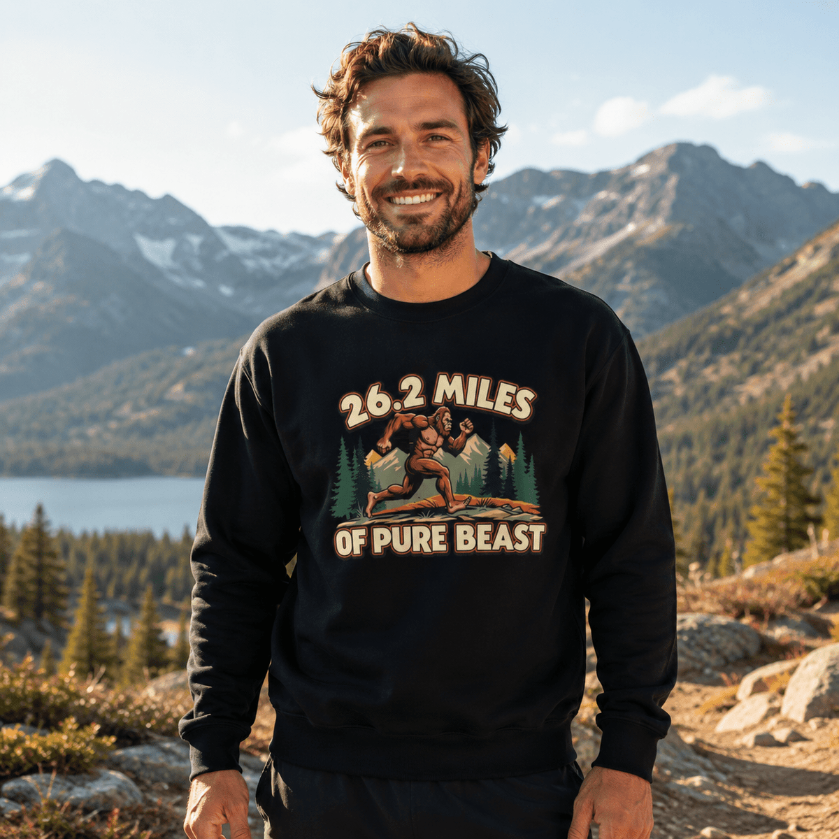26.2 Miles of Pure Beast Marathon Sweatshirt -Dark Heather - Sloth & Duck