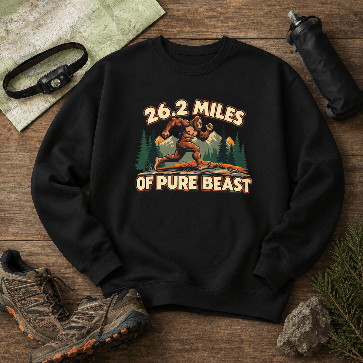 26.2 Miles of Pure Beast Marathon Sweatshirt -Dark Heather - Sloth & Duck