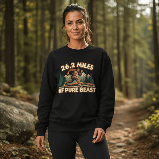 26.2 Miles of Pure Beast Marathon Sweatshirt -Dark Heather - Sloth & Duck