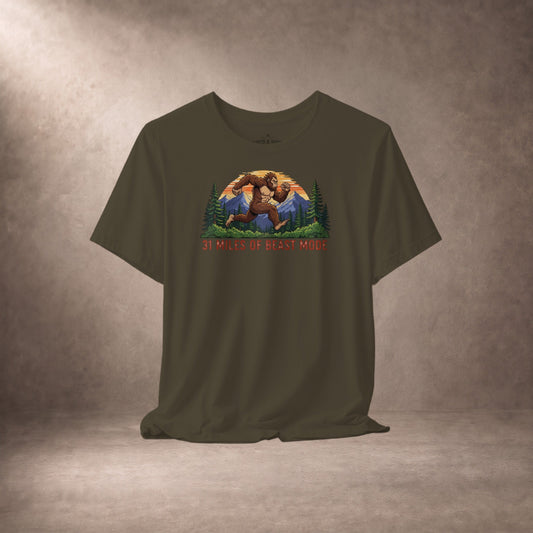 31 Miles of Beast Mode Bigfoot Running T-Shirt -XS - Sloth & Duck