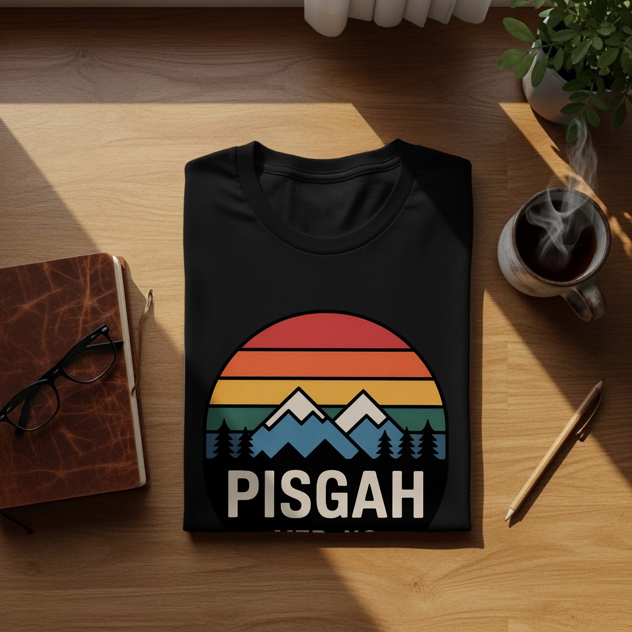 Pisgah National Forest Retro Mountain Graphic T-shirt