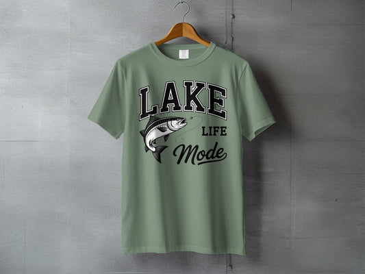 Lake Life Mode Graphic Fishing Themed T-Shirt product