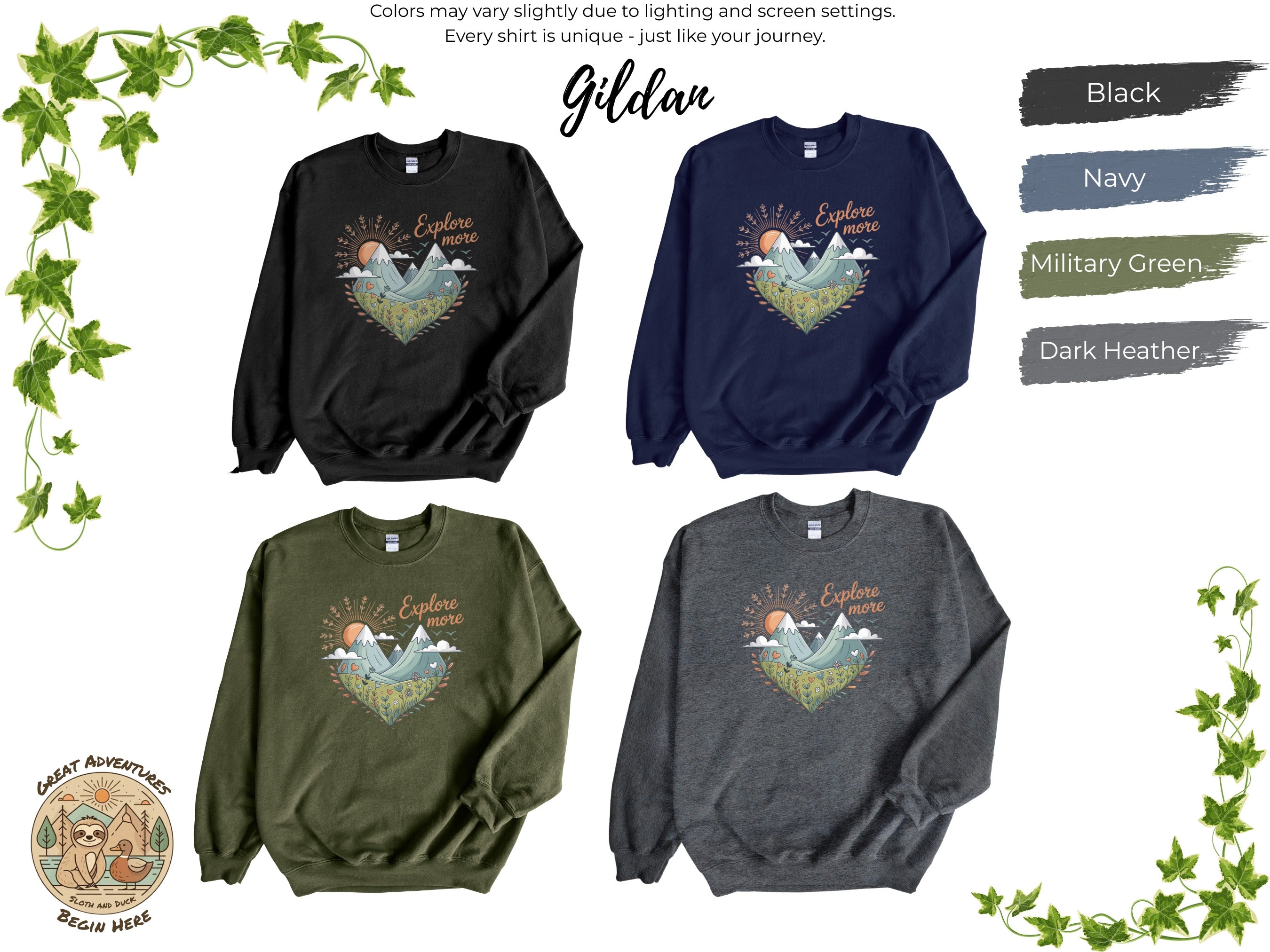 Explore More Nature-Inspired Gildan Sweatshirt Product