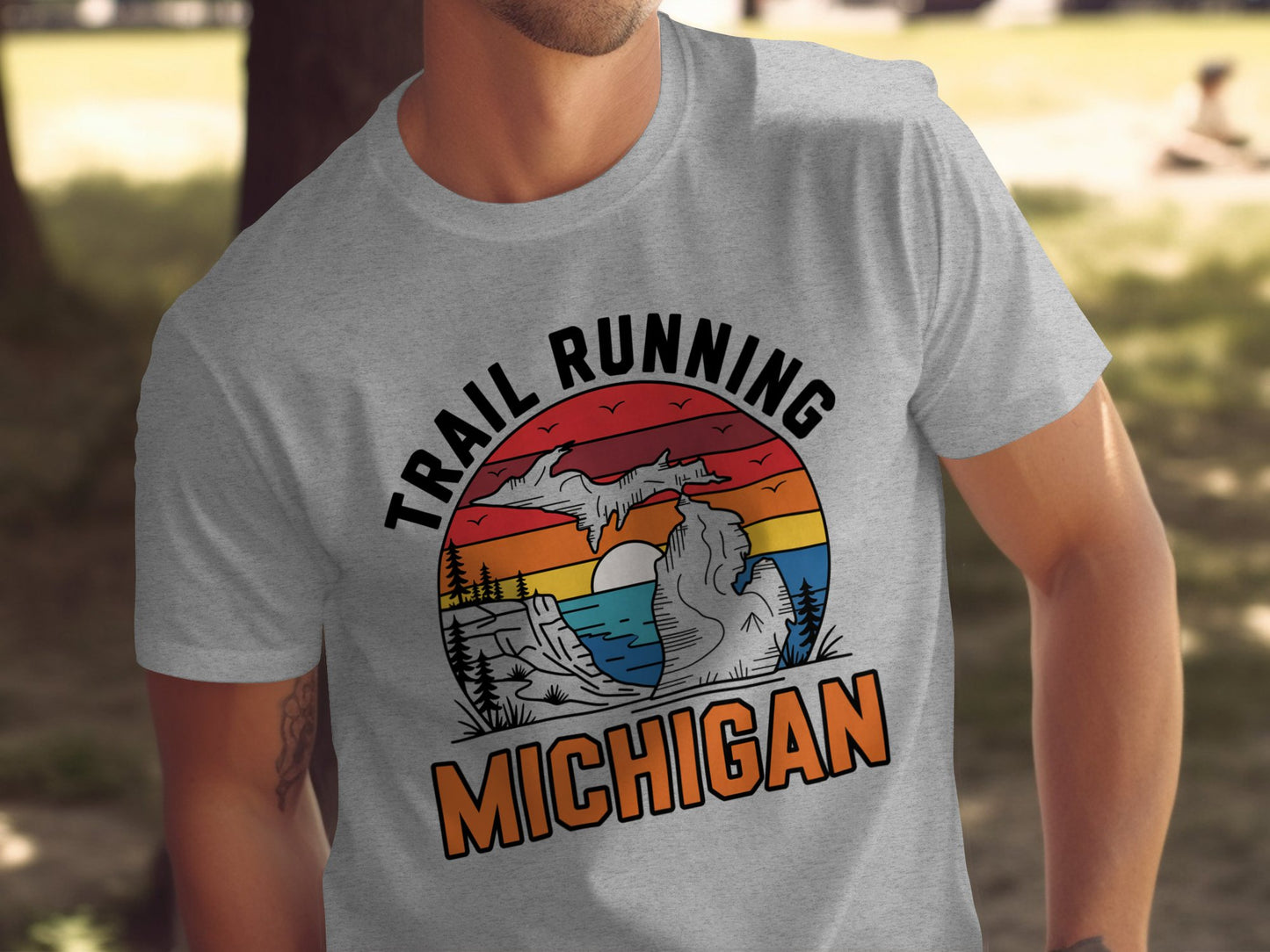 Trail Running Michigan Graphic T-Shirt product type