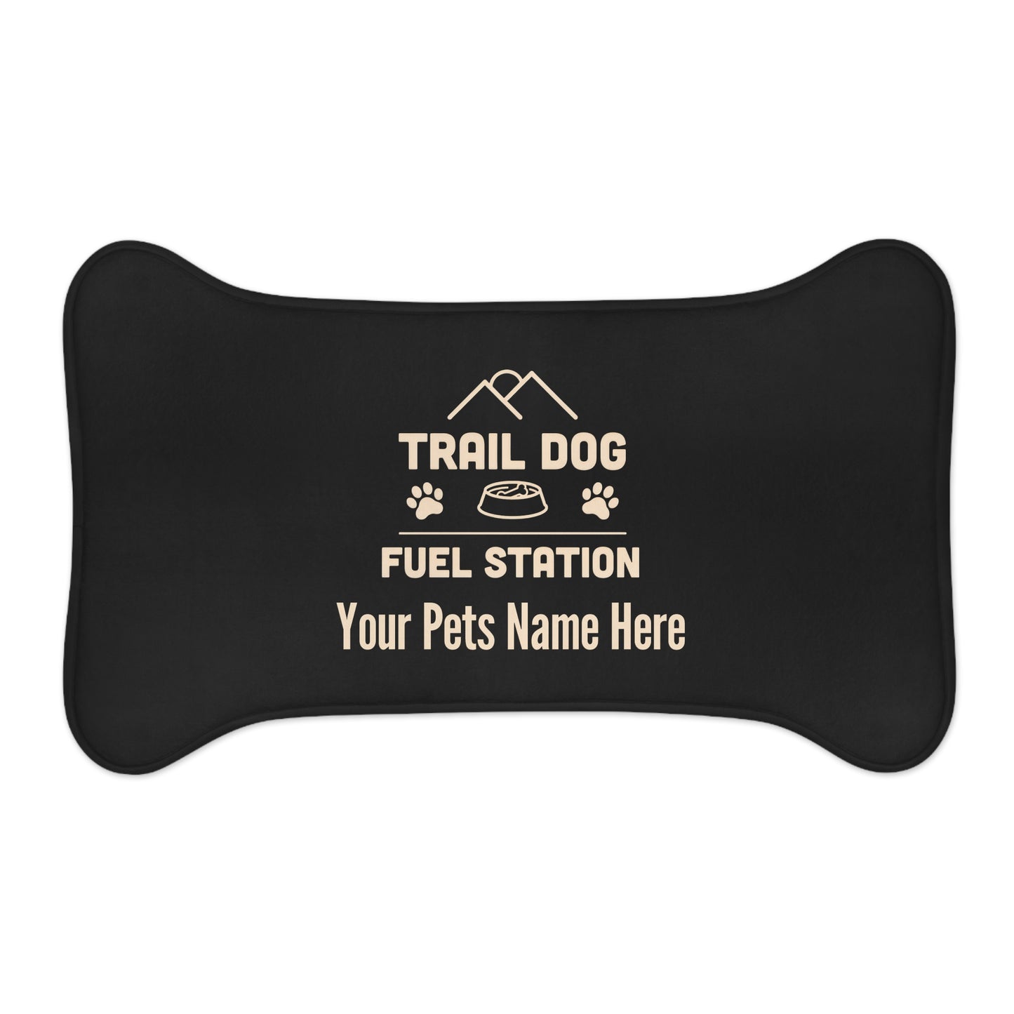 Trail Dog Fuel Station Personalized Pet Feeding Mat