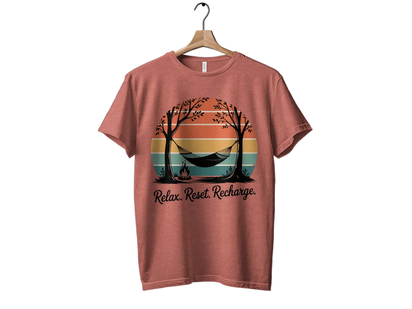 Relax Reset Recharge Graphic T-Shirt for Outdoor Lovers