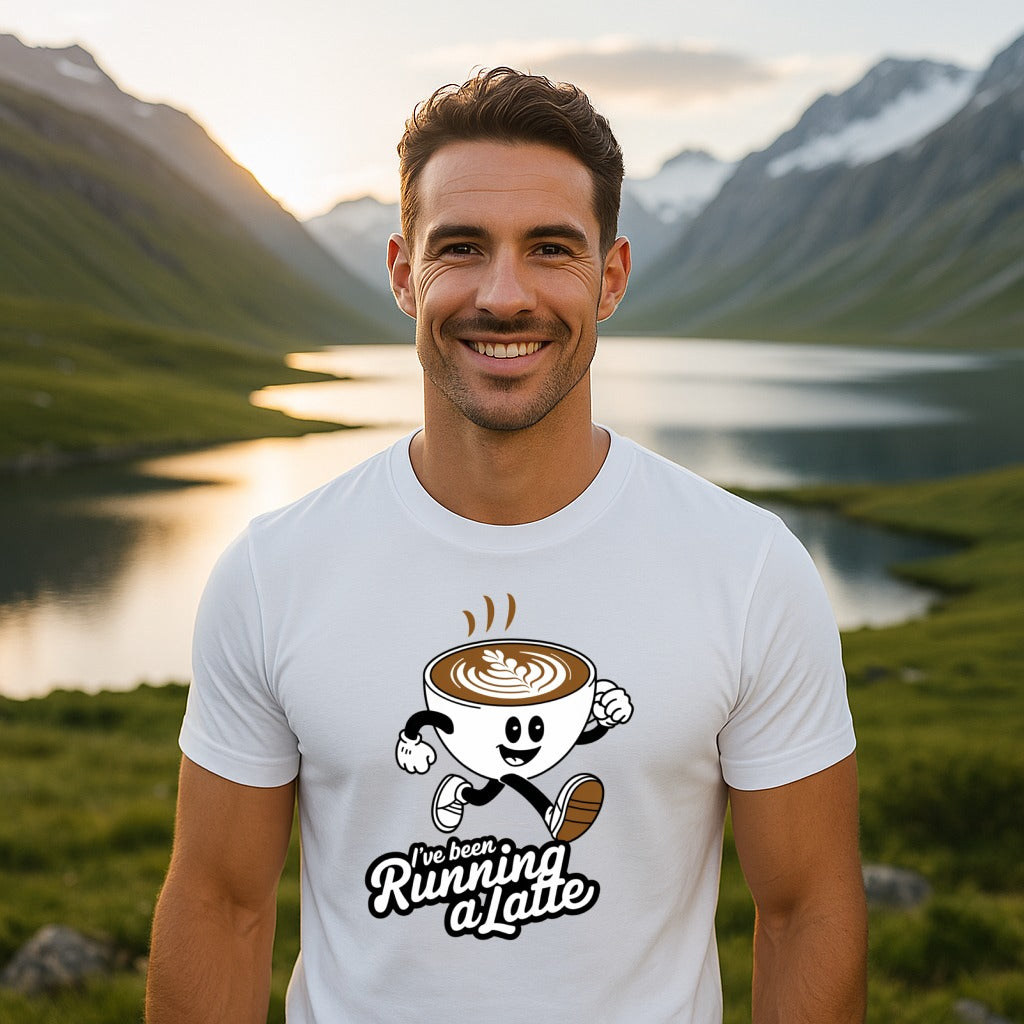 Running A Latte Graphic Teeshirt for Coffee Lovers product type