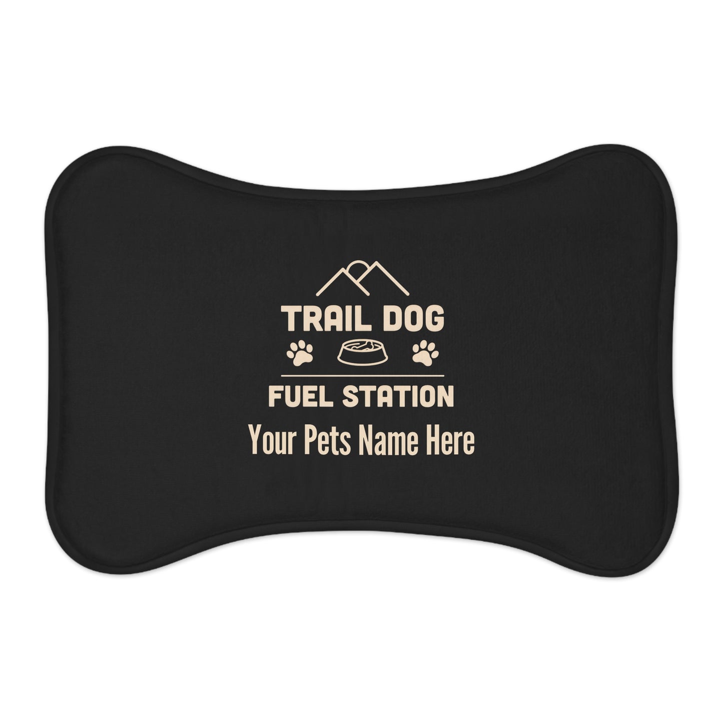Trail Dog Fuel Station Personalized Pet Feeding Mat