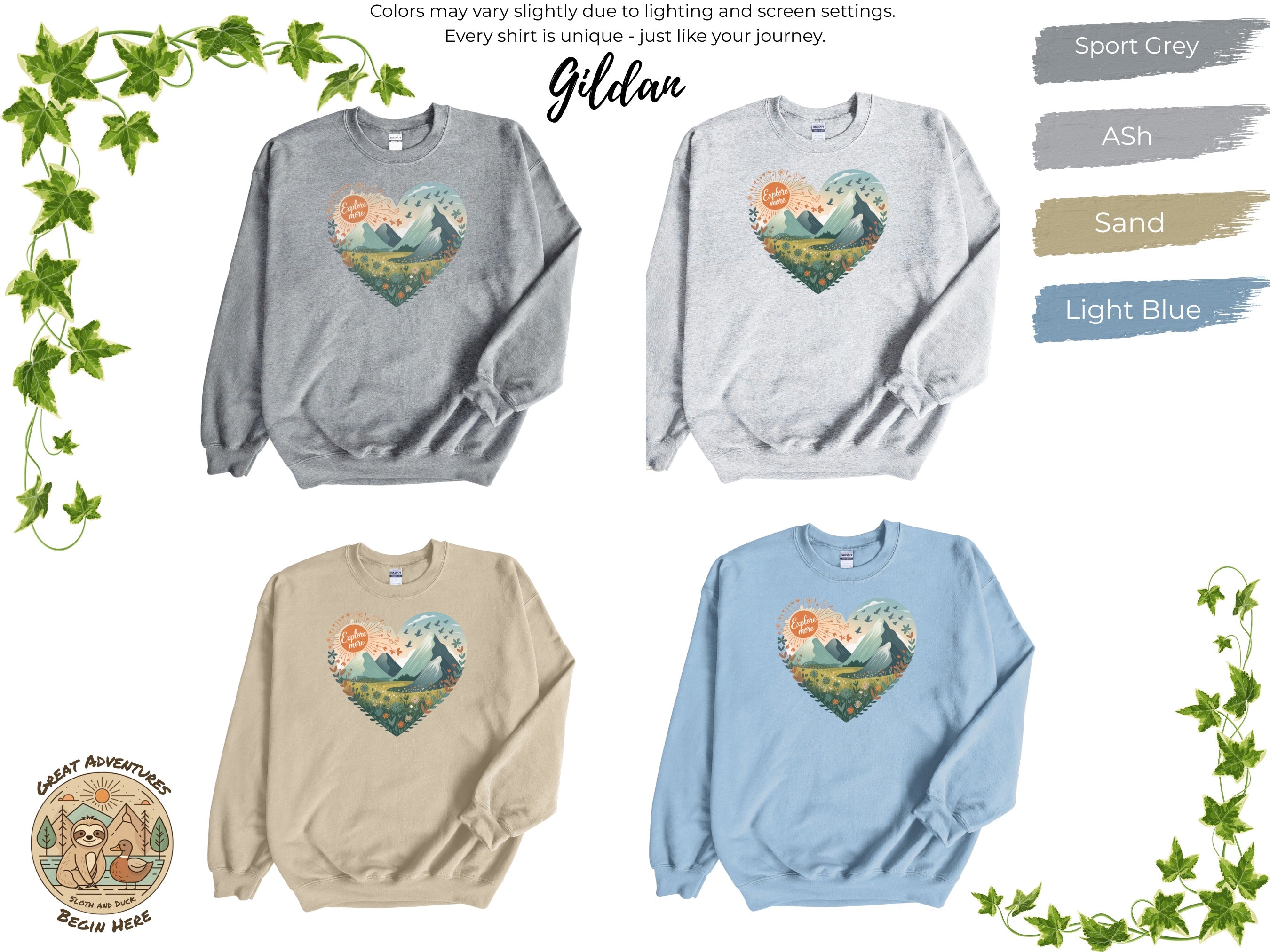 Great Adventures Begin Here Crewneck Sweatshirt product type